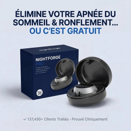 NightForge Pro — Entraînement des muscles de la gorge — Élimine définitivement le ronflement et l'apnée du sommeil