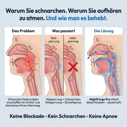 NightForge Pro — Entraînement des muscles de la gorge — Élimine définitivement le ronflement et l'apnée du sommeil